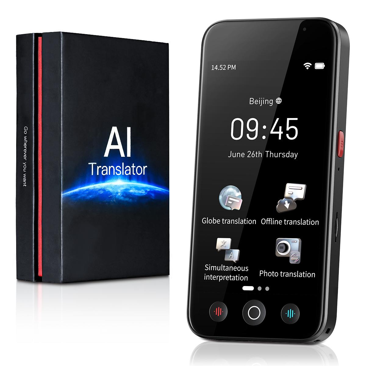 Offline Voice Translator Device with 144 Languages 5" Touch Screen ChatGPT Integrated