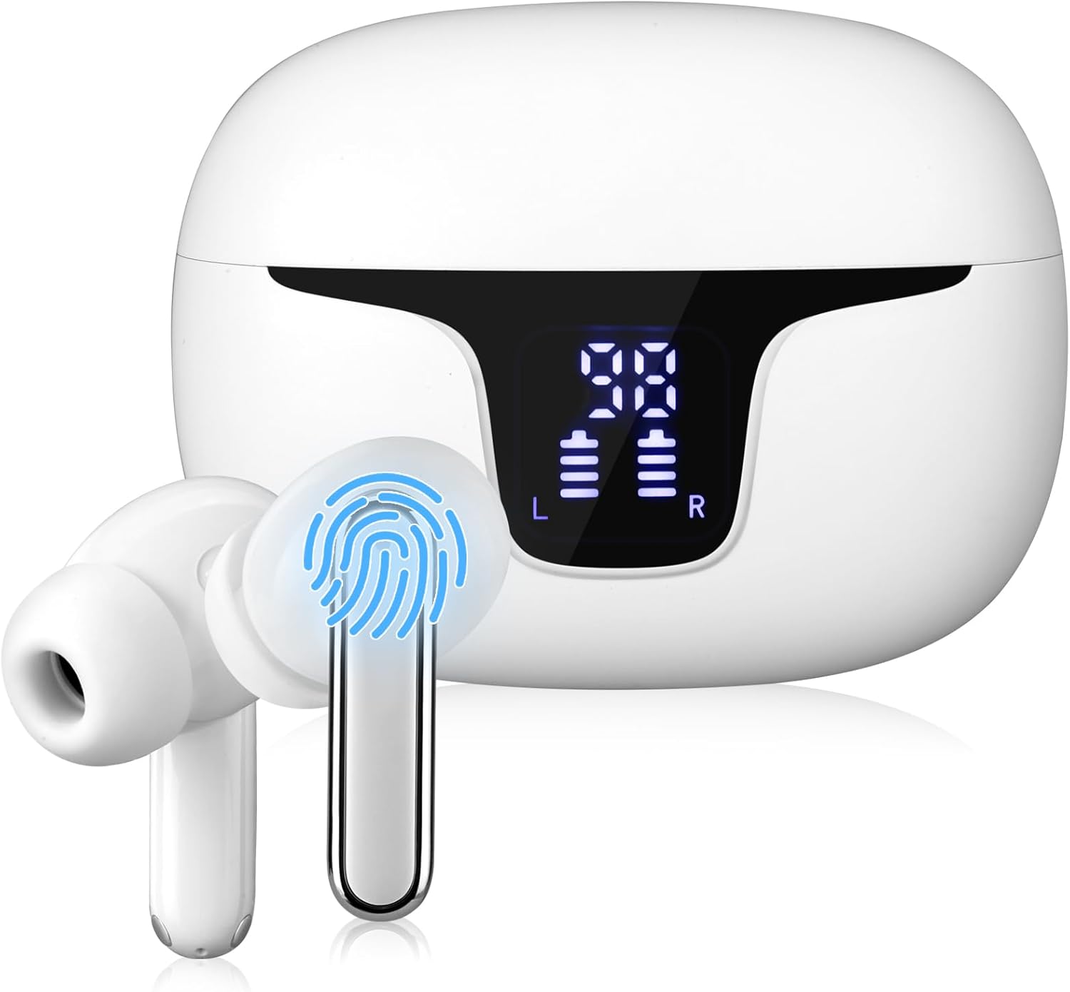 Language Translator Earbuds Two Way Real-time Translation in 150 Languages, HD Clear Calls, ENC +ANC Noise Reduction，with Bluetooth and APP Provide Online Instant Voice for Travel Business Learning