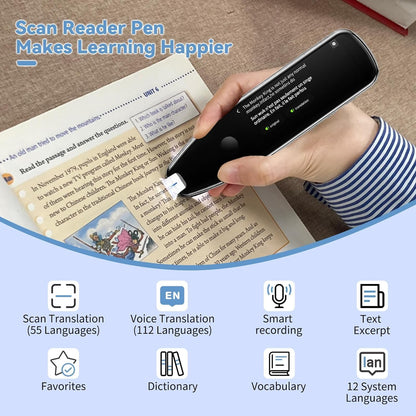 X5 Pro Translation Pen Scanner, Reader Pen Text to Speech Device for Dyslexia 112 Language Translator Device Support Text Extract, Intelligent Recording Scanner Pen with 3.5 Inch Touch Screen