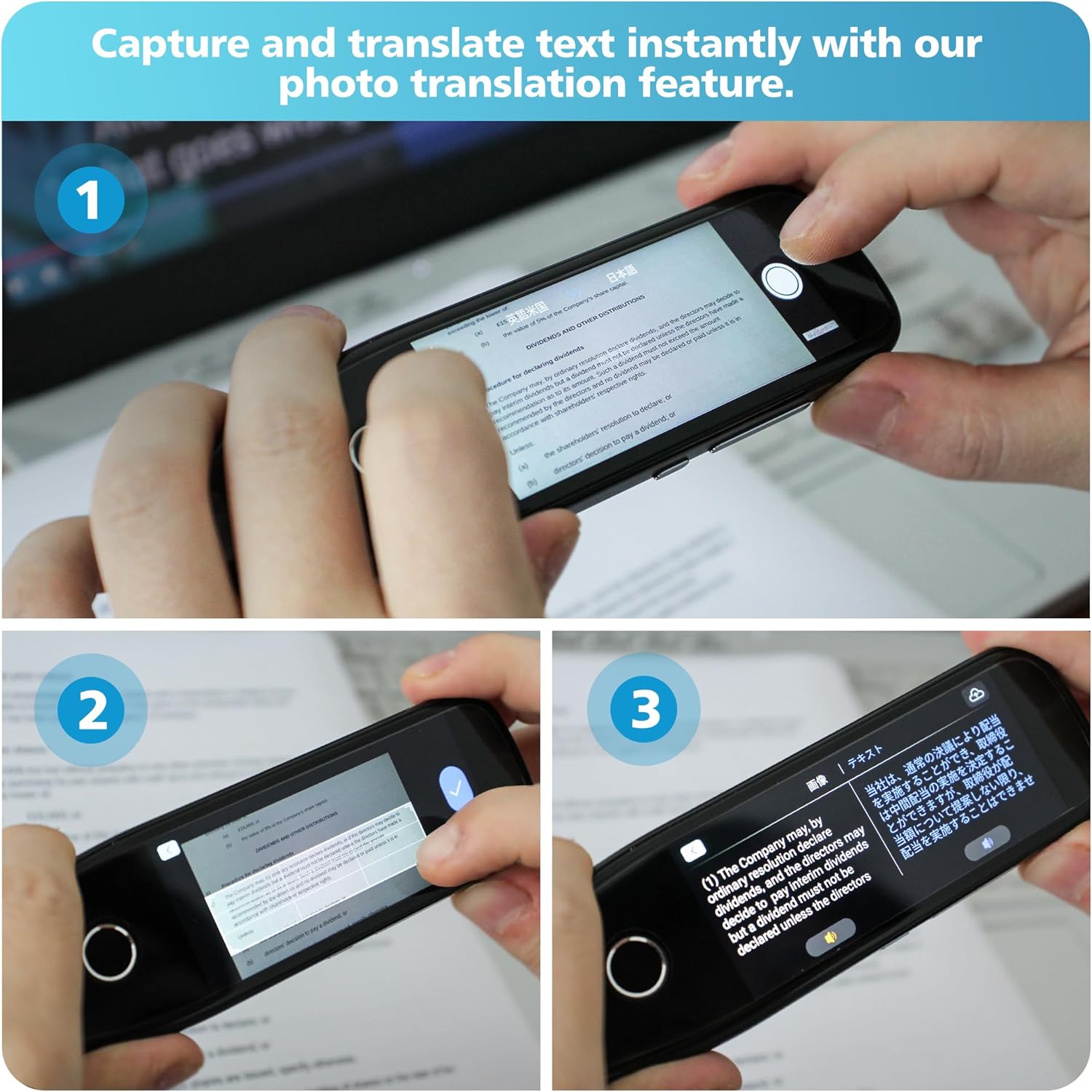 Translation Pen, Translator Pen Reading Tool for Dyslexia, OCR Scanning Device, Text to Speech Reader Pen, Language Translator Smart Pen with Voice & Photo Translation (16GB)