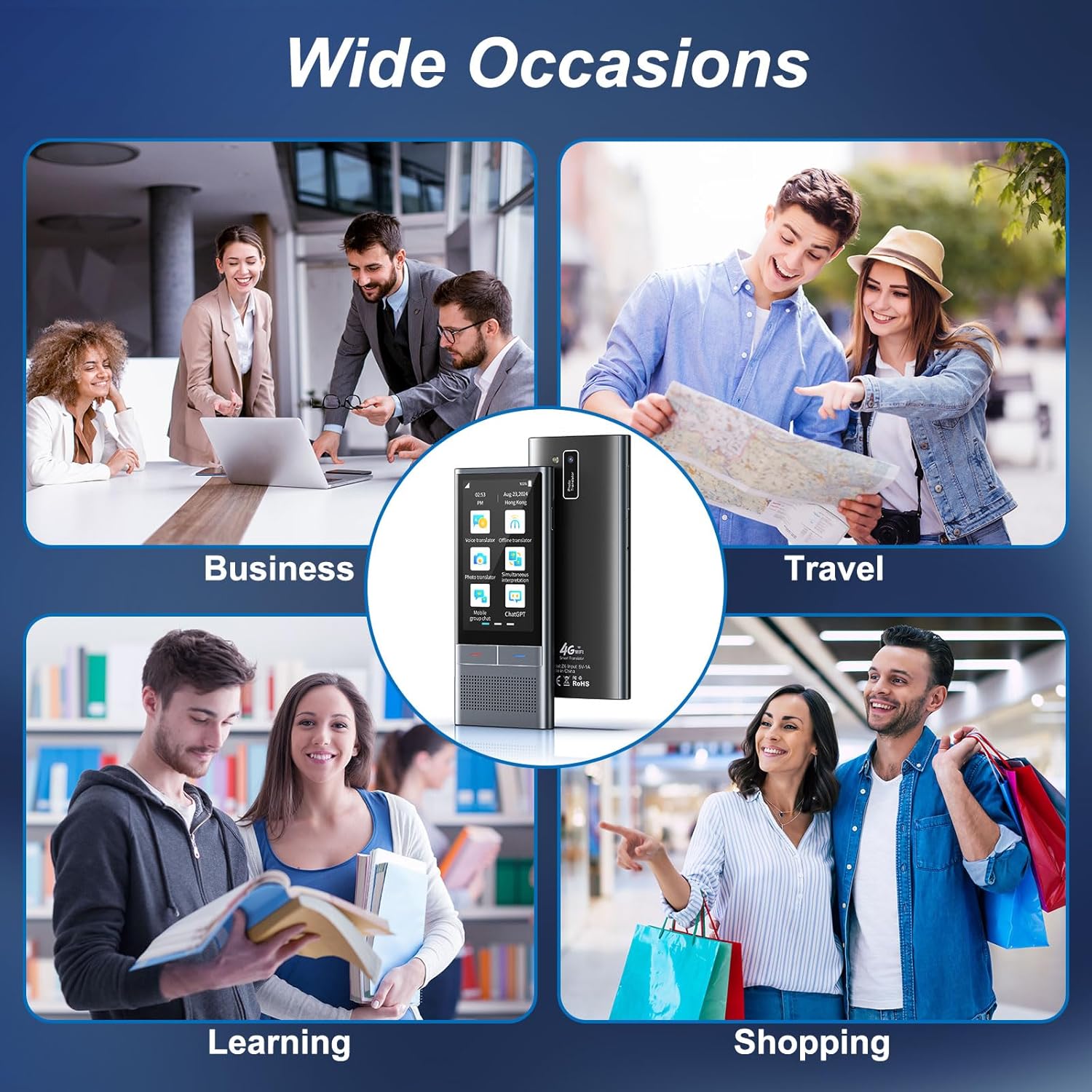 Language Translator Device No WiFi Needed, Built-in 2-Year Global Mobile Data, Two-Way Instant Voice Translator for 139+ Languages with Online Offline Translation for Travelling Business Learning